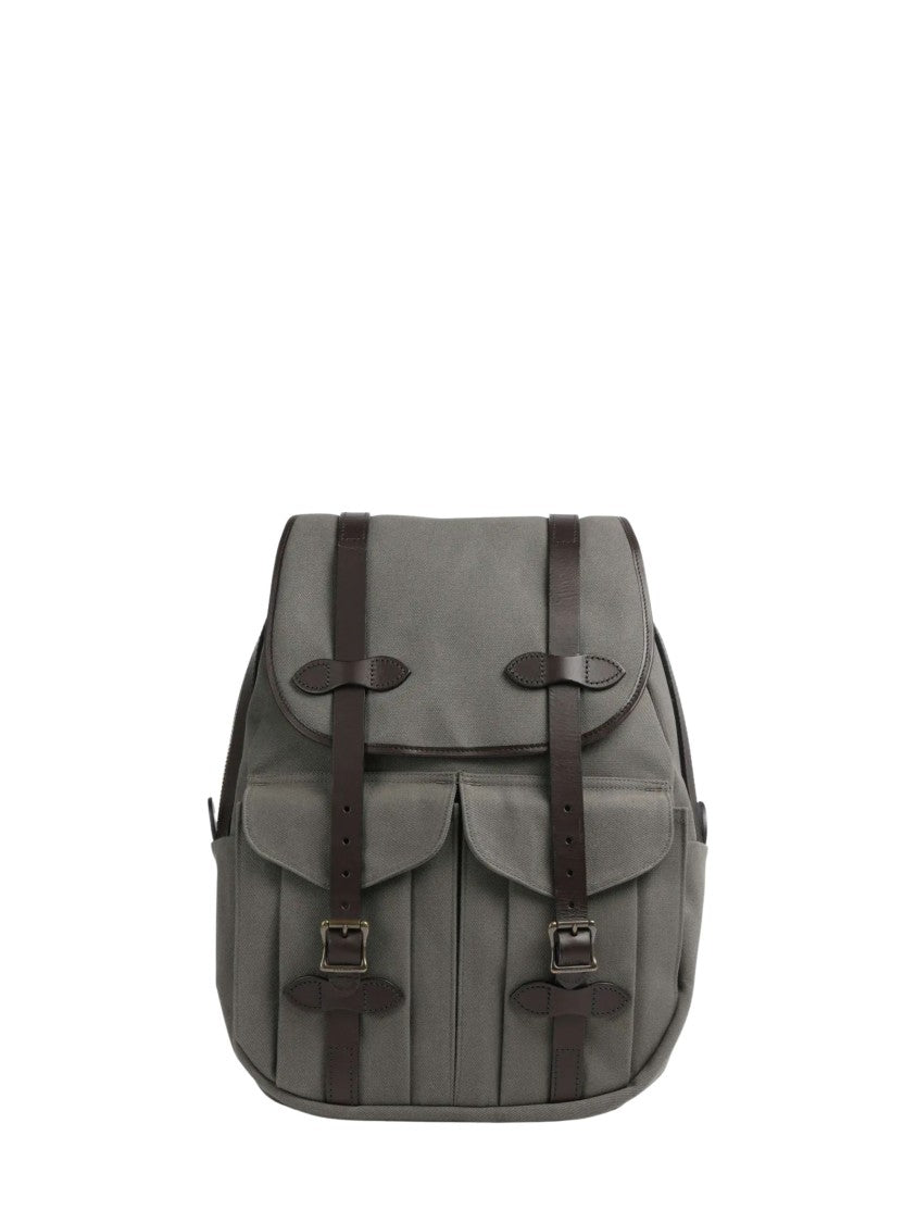 Filson Structured Twill Leather Accent Backpack