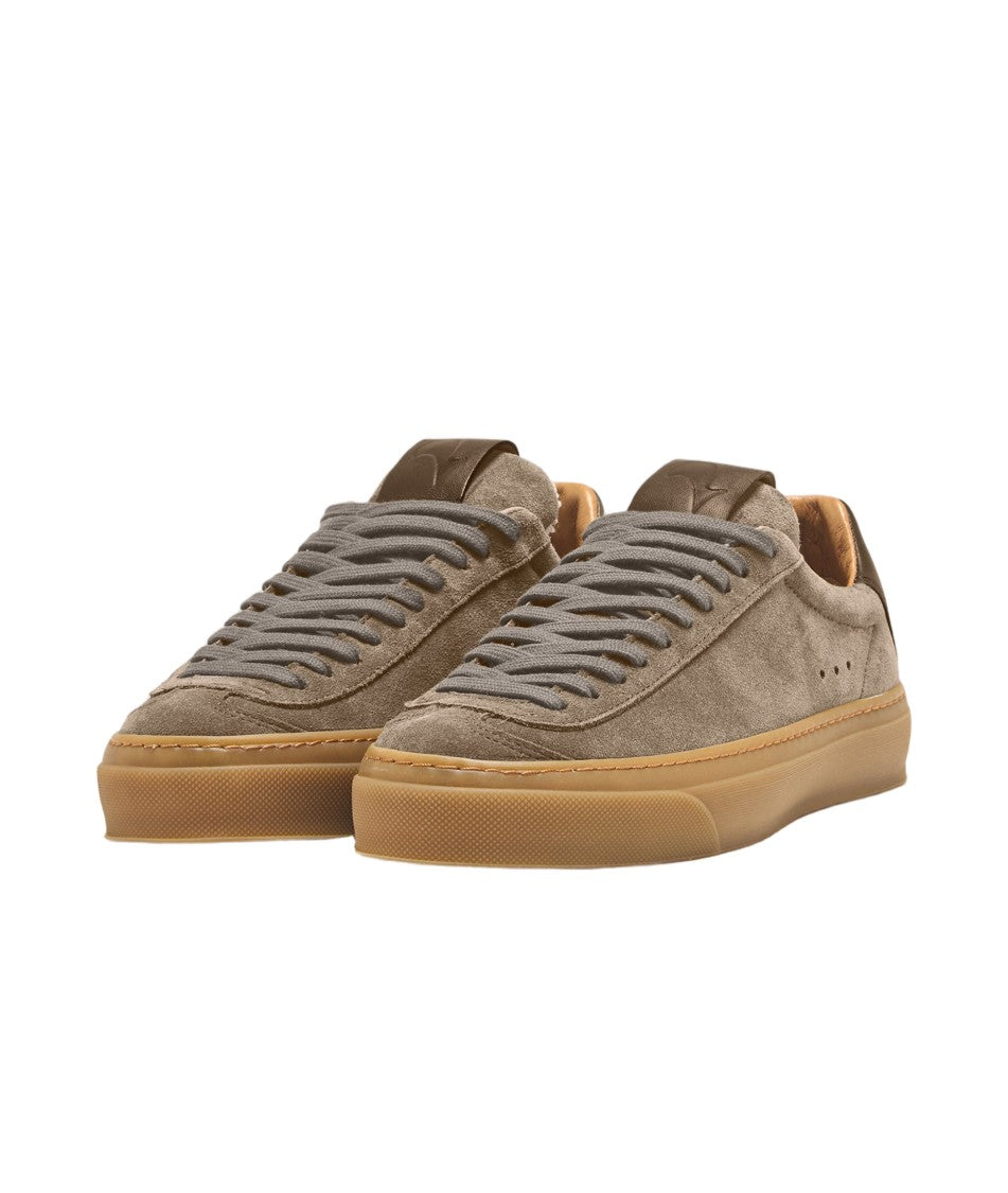Aqua Alta Venice Taupe Sneakers With Suede And Leather Accents