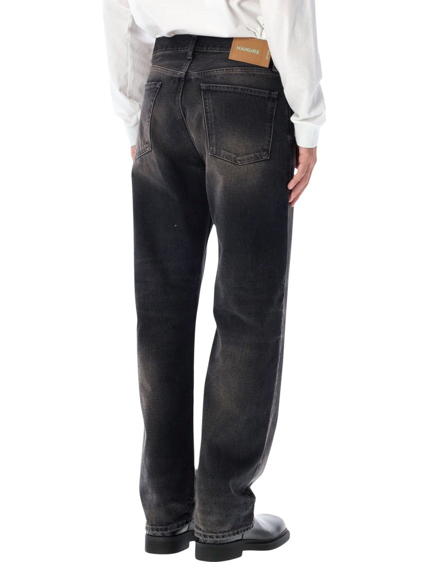Haikure Faded Black Denim Relaxed Jeans