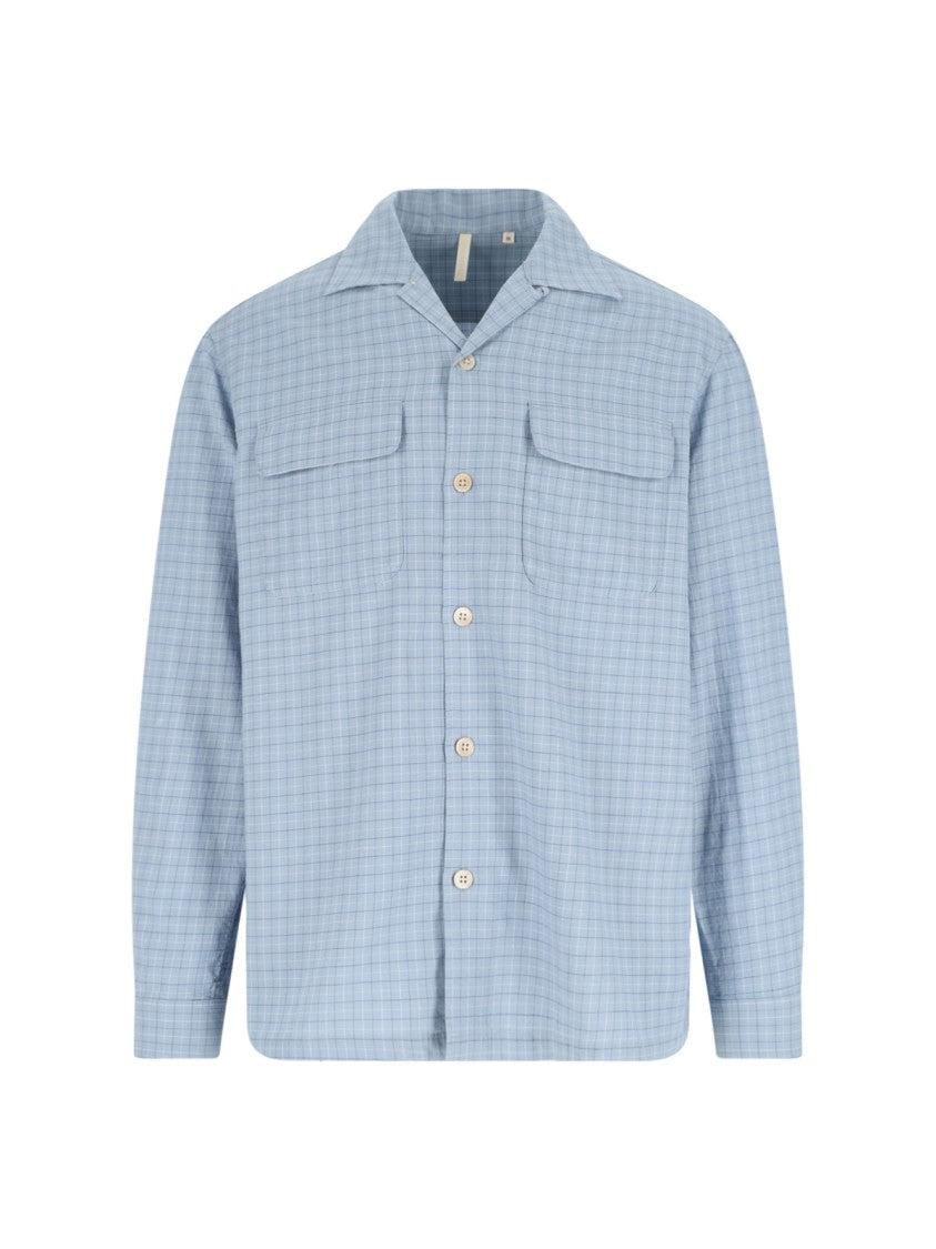 Sunflower "Pocket Shirt" Checked Shirt Light Blue