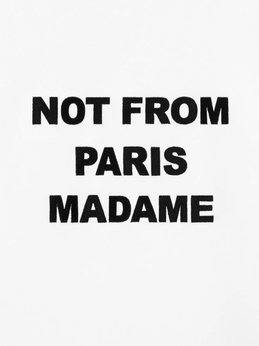 Drôle De Monsieur White Sweatshirt With Bold Slogan Detail