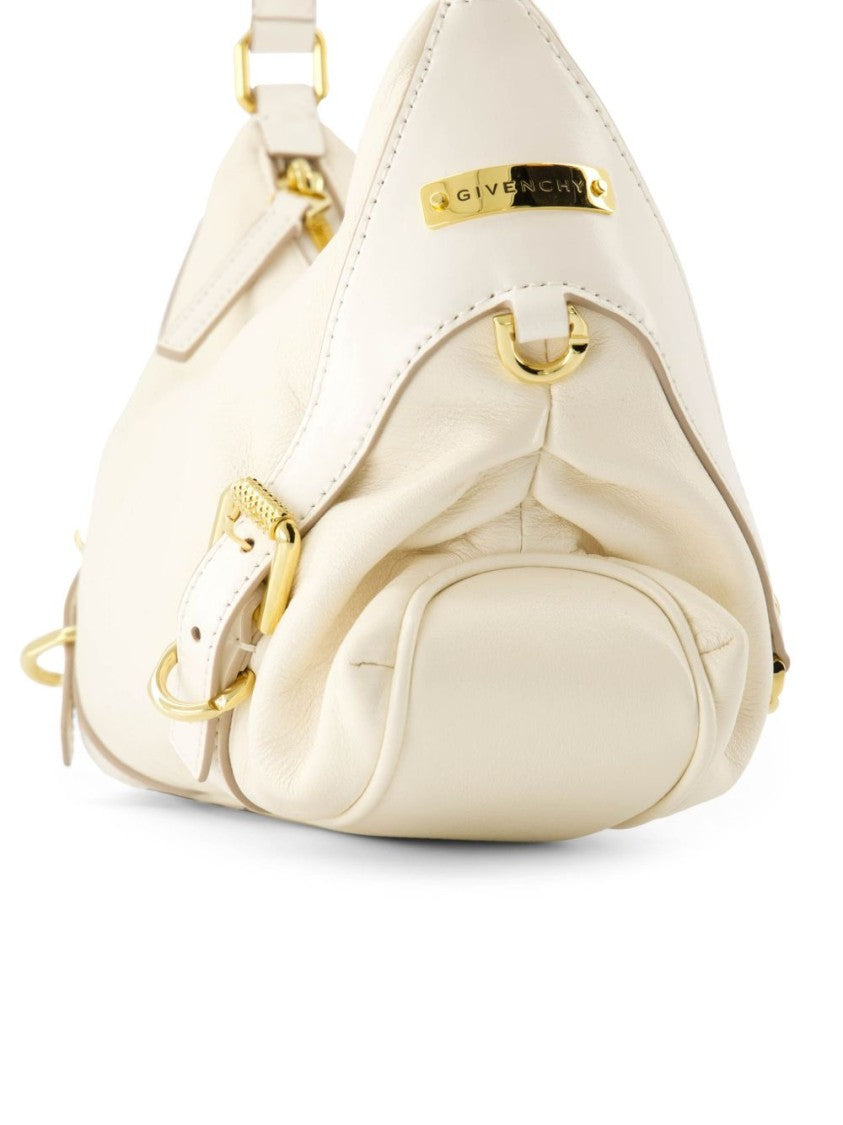 Givenchy Beige Textured Handbag With Gold-Tone Hardware