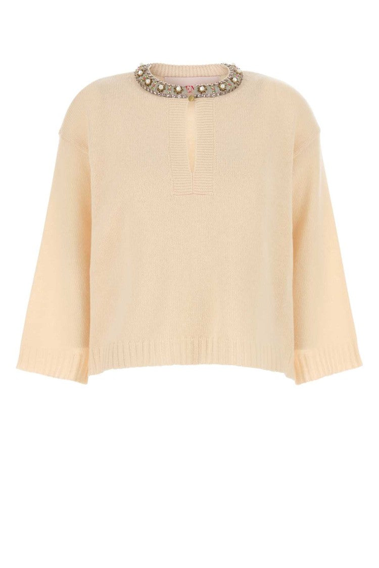 Valentino Garavani Cream Wool Sweater
