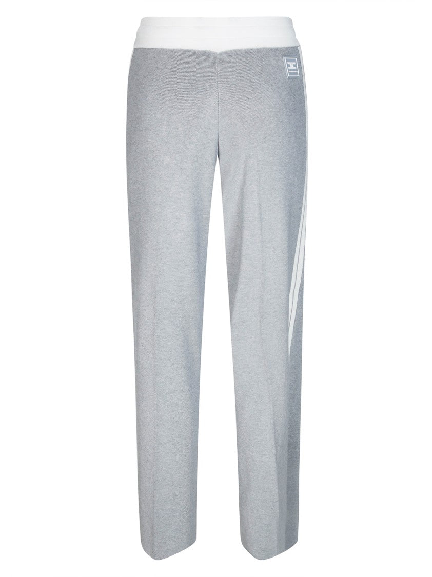 Elisabetta Franchi Pantalone Tricot Ribbed Knit Wide-Leg Pants