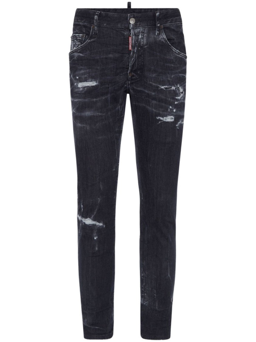 Dsquared2 Distressed Stretch-Cotton Slim Jeans