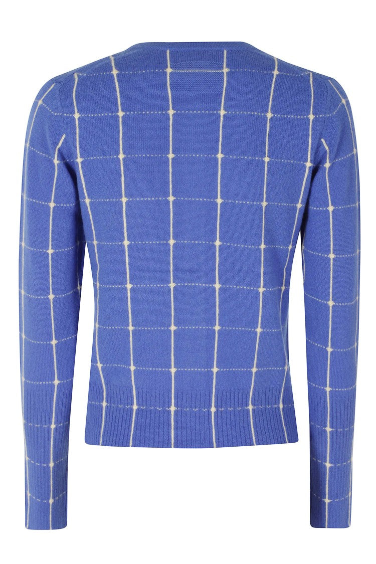 Guest In Residence Blue Jane Checkered Cashmere Cardigan