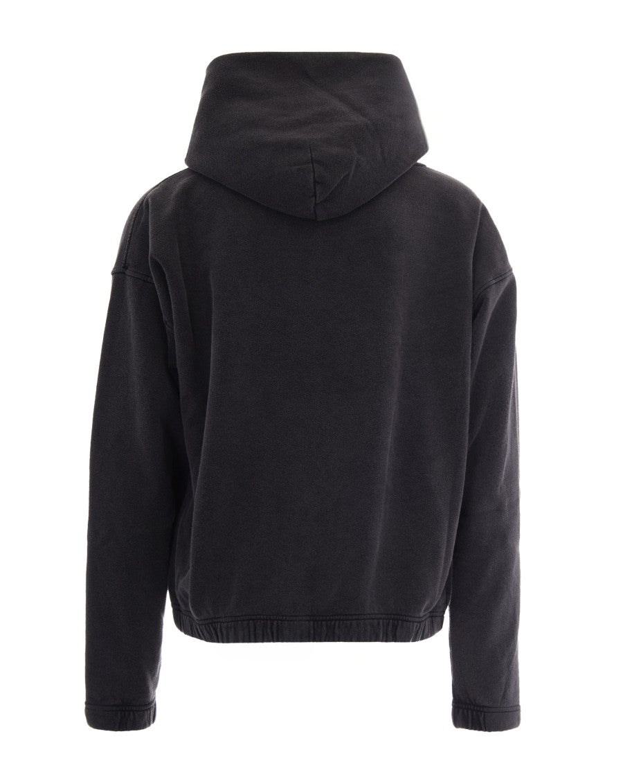 Satisfy Soft French Terry Black Hoodie With Embossed Detailing