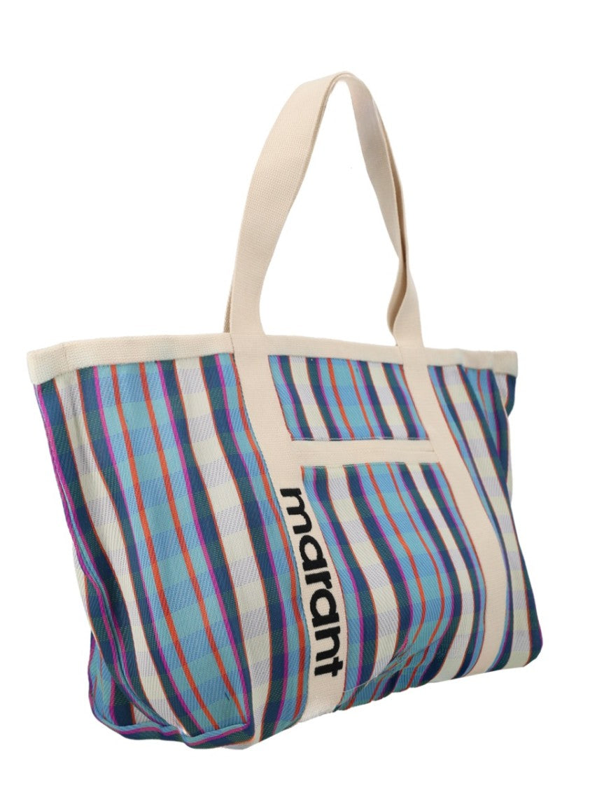 Isabel Marant Darwen Plaid Pattern Lightweight Nylon Tote Bag