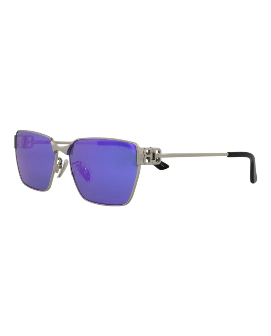 Balenciaga Square-Frame Metal Sunglasses