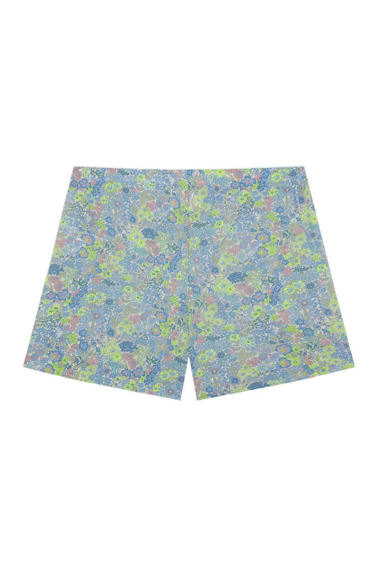 Mc2 Saint Barth Light Blue Meave Cotton Shorts