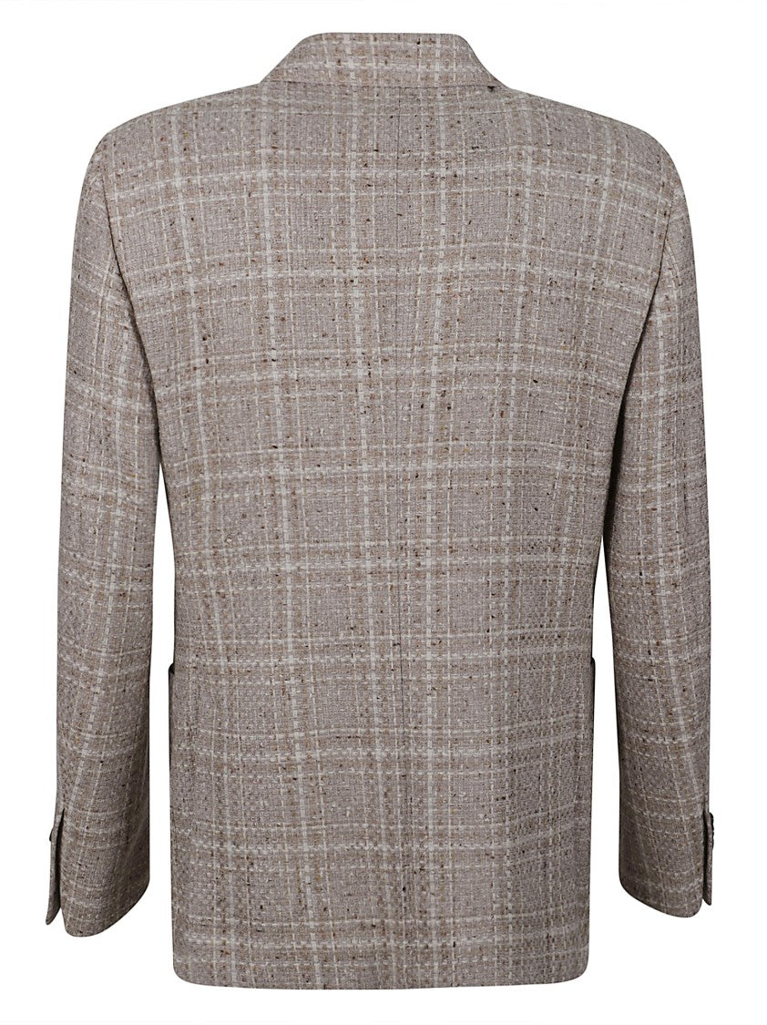Lardini Single-Breasted Wool-Cashmere Blazer With Notch Lapel