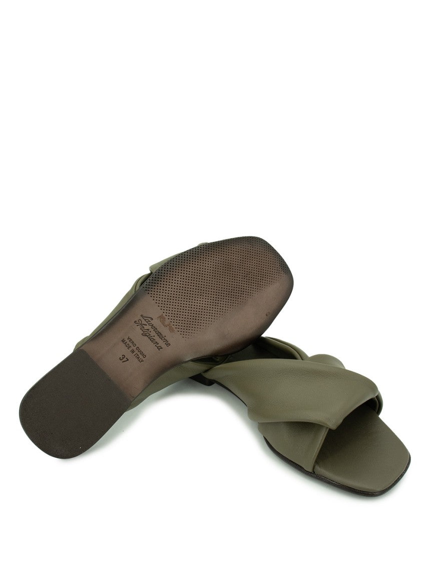 Thera's Braided Back Strap Leather Sandals