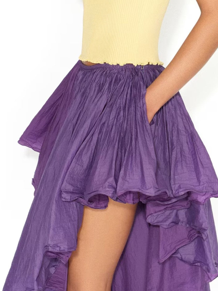 Alaïa Violet Voluminous Asymmetrical Maxi Skirt