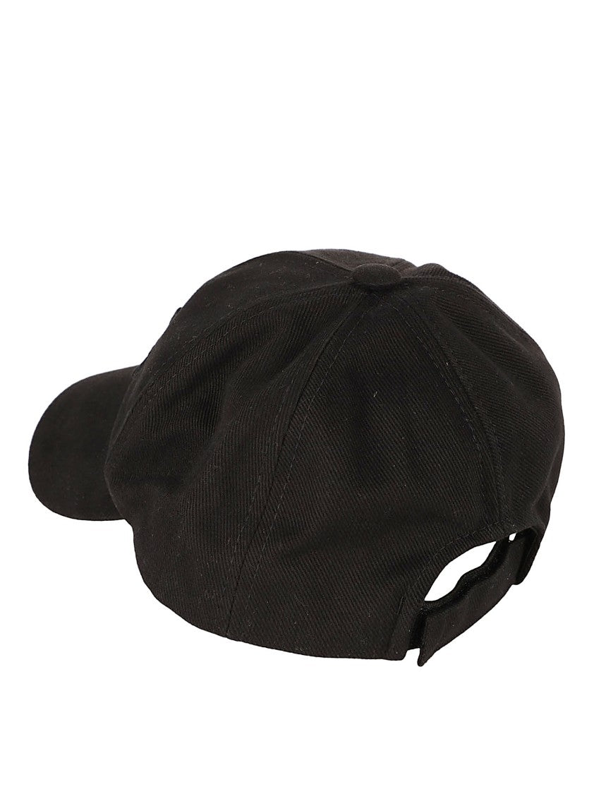 Isabel Marant Structured Black Cap With Embossed Lettering