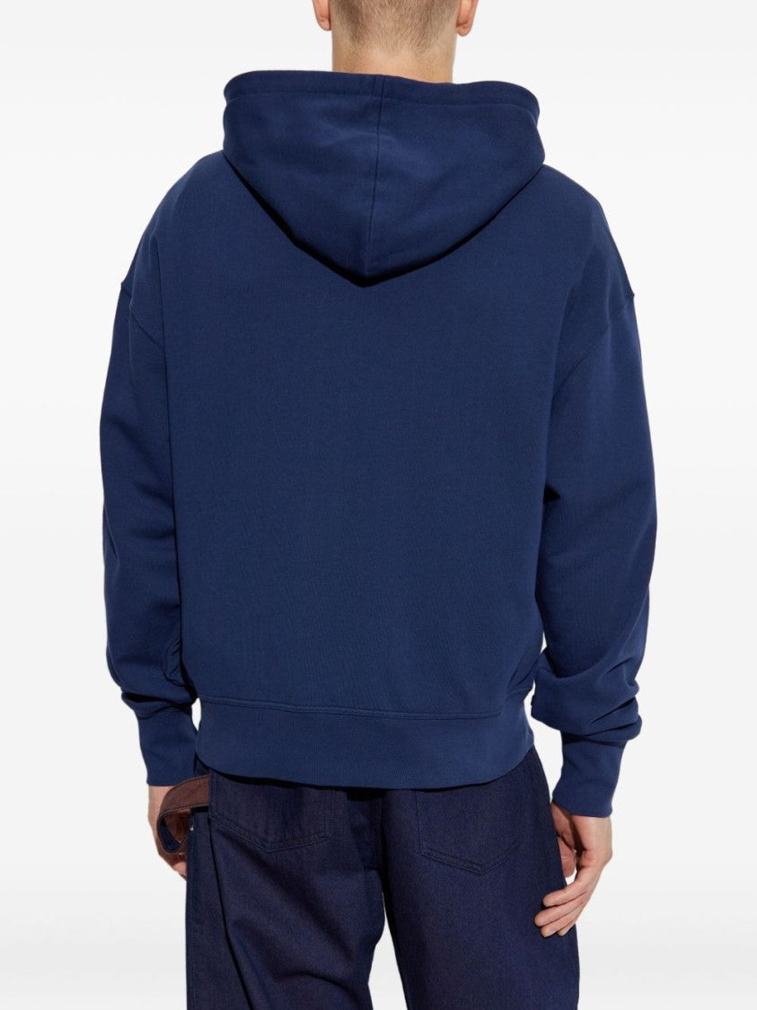 Alexander Mcqueen Tailored Blue Sweatshirt With Front Zip