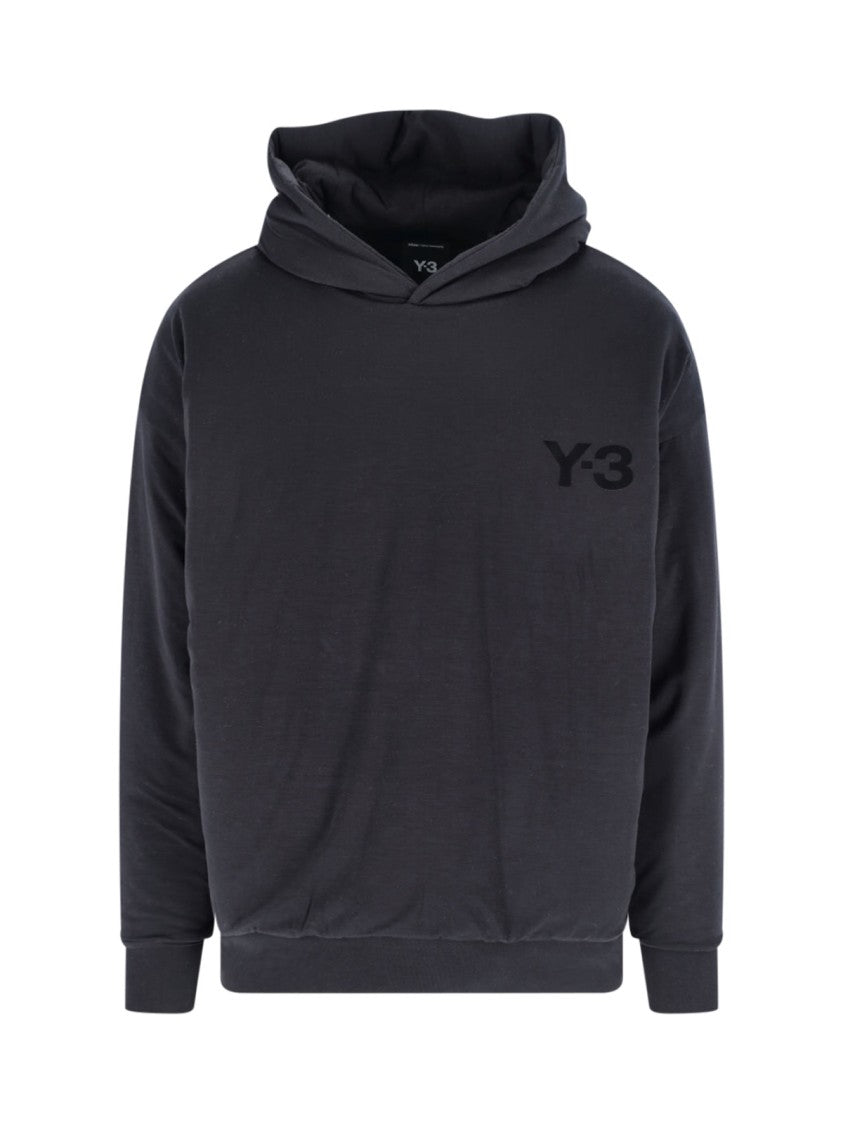 Y-3 Relaxed-Fit Black Hoodie Sweater With Tonal Logo