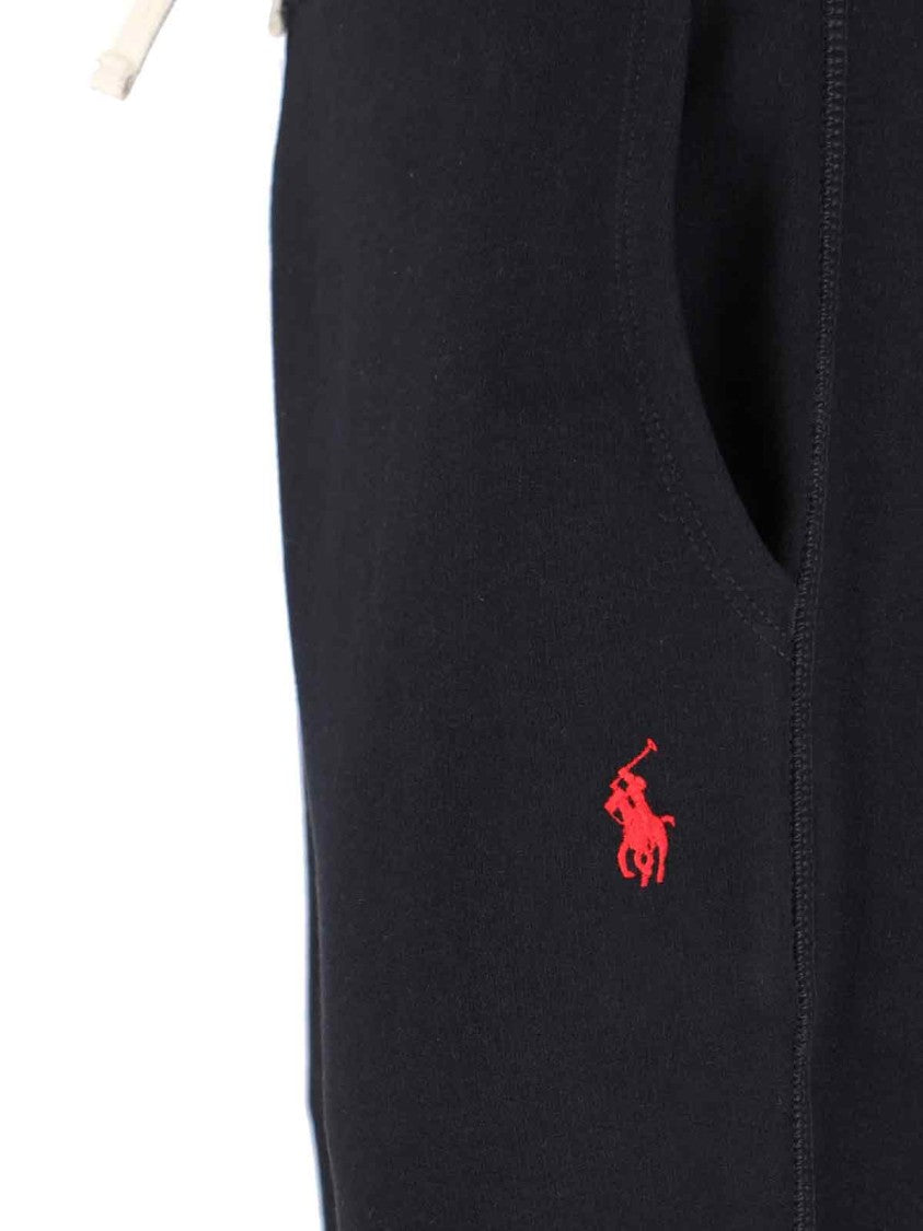 Polo Ralph Lauren Black Sweatpants With Iconic Red Embroidered Logo