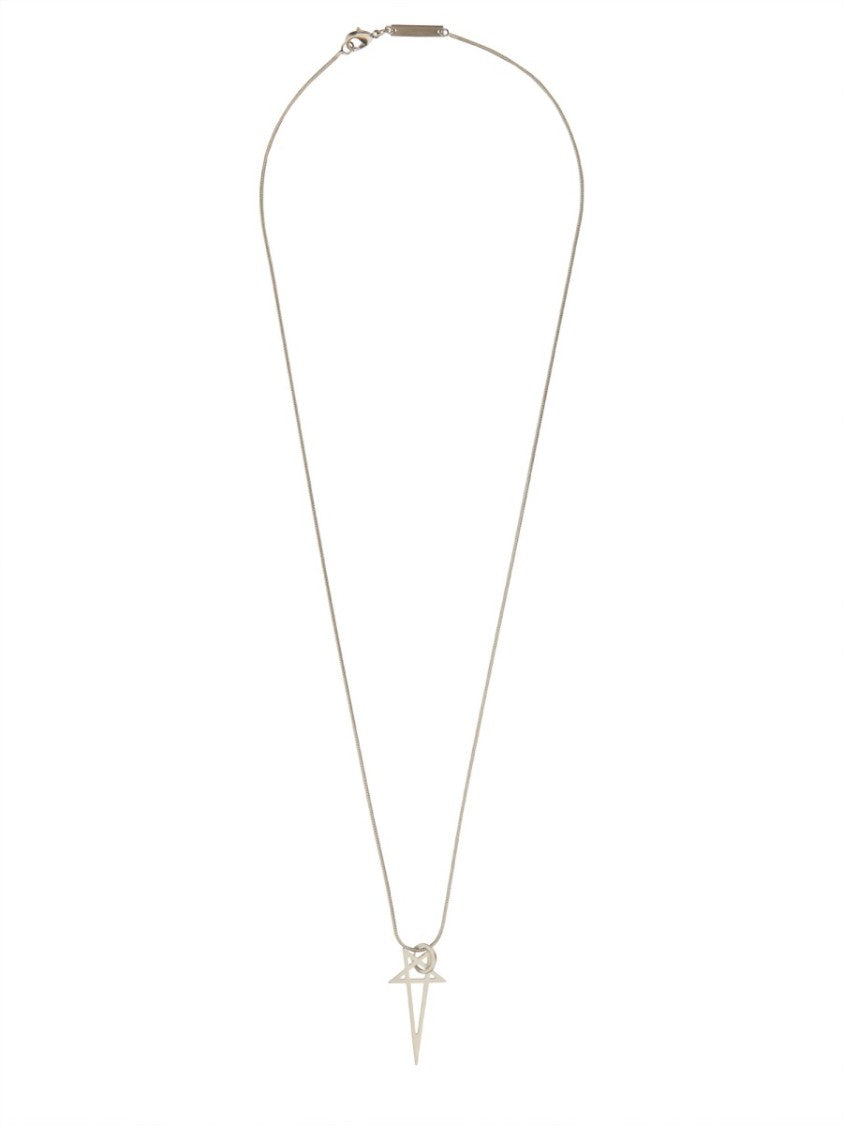 Rick Owens Pentagram Charm Geometric Pendant Brass Necklace