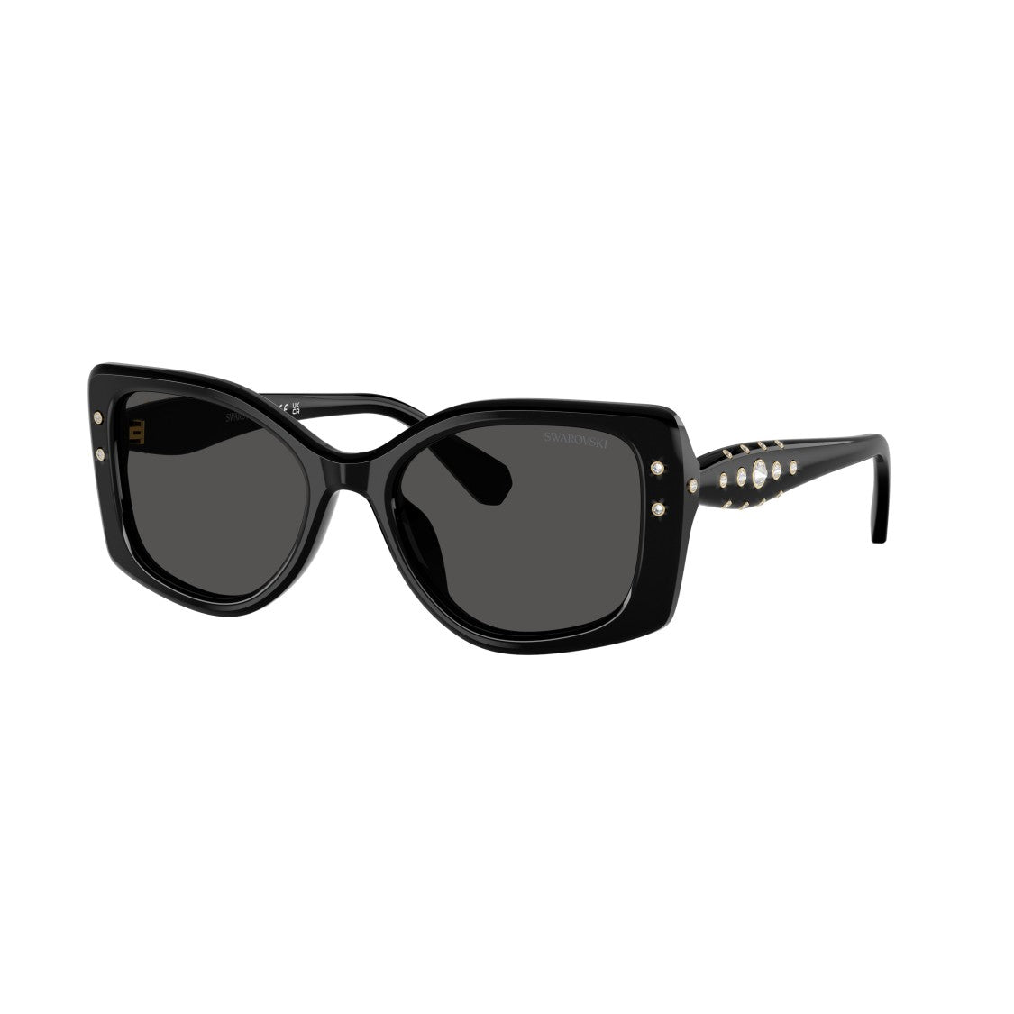 Swarovski 0Sk6058u Oversized Square Frame Sunglasses With Crystal Embellishments