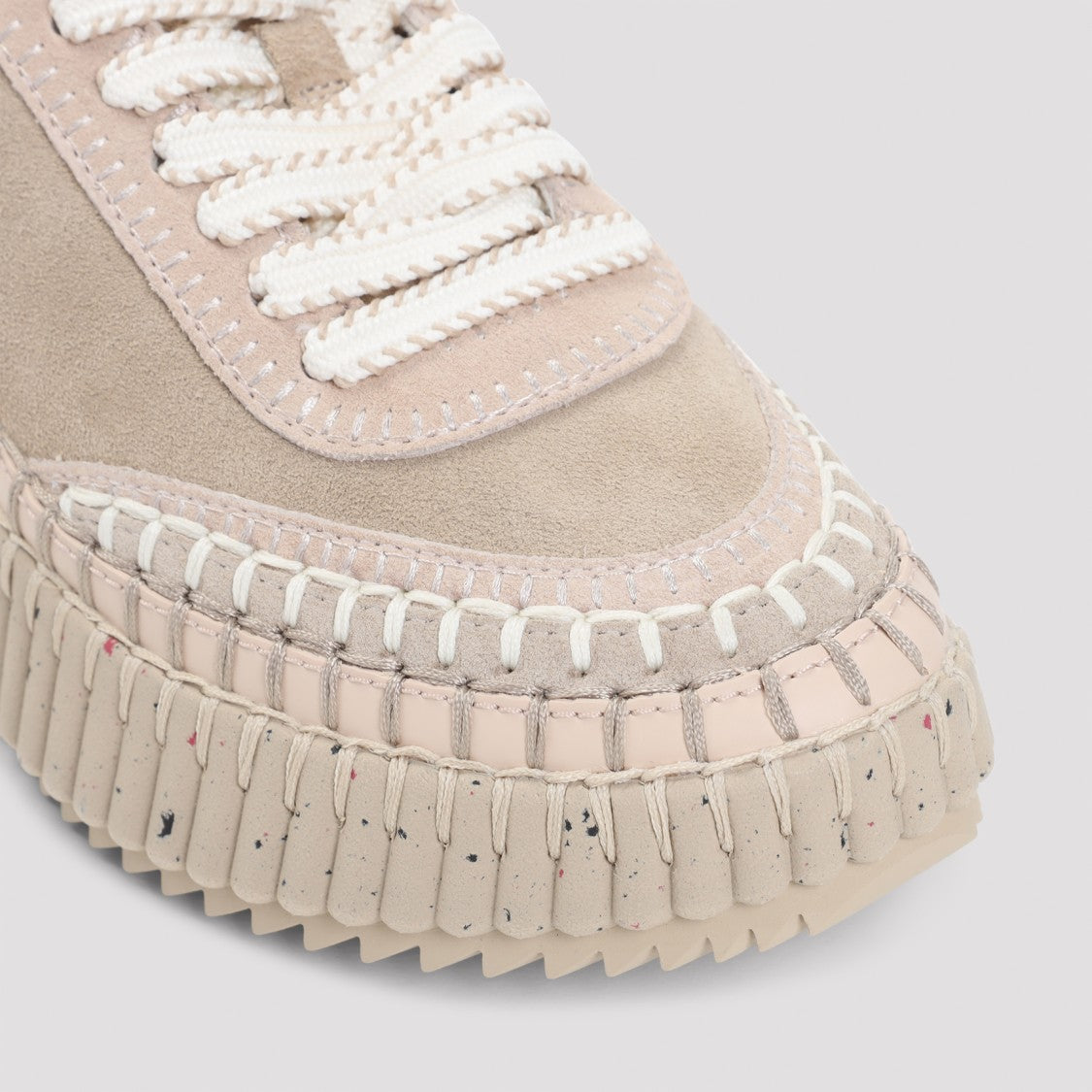 Chloé Nama Beige Suede Leather Sneakers