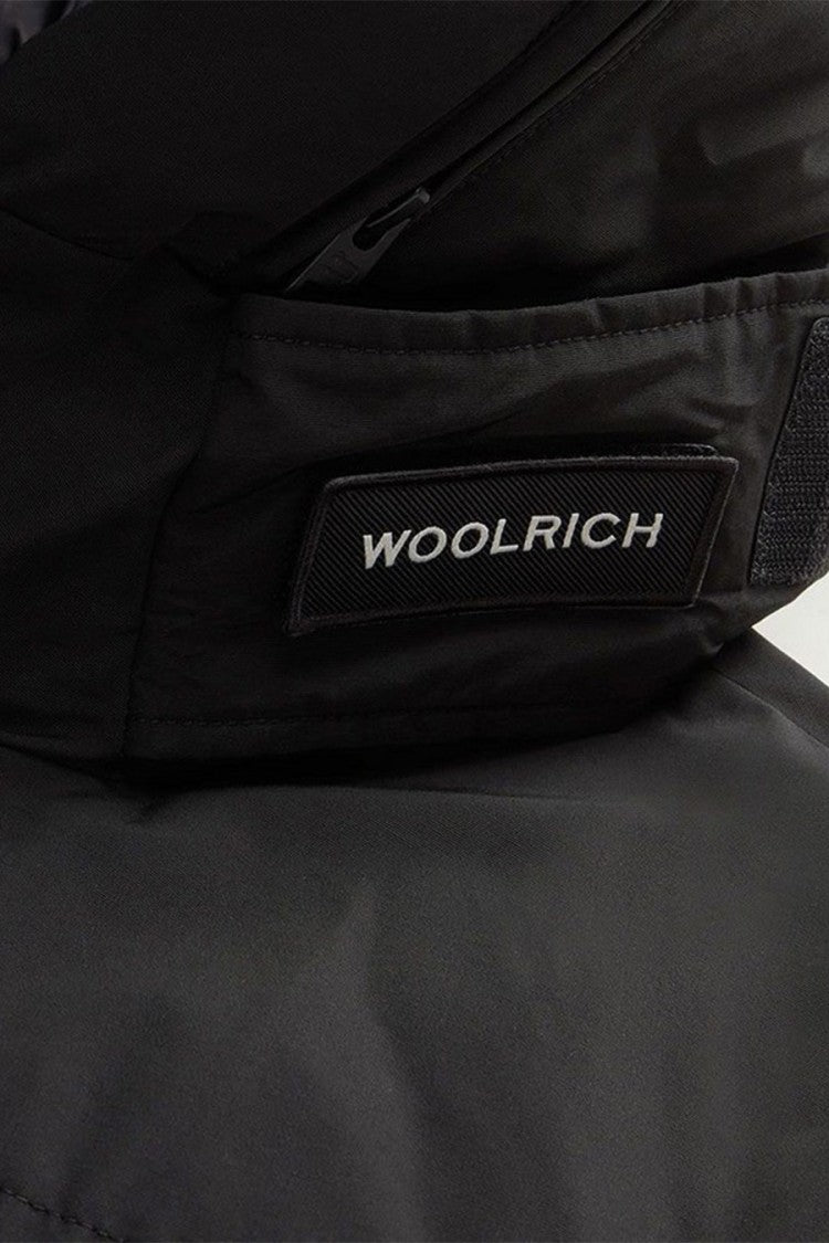 Woolrich Black Hooded Button-Front Cotton-Blend Jacket