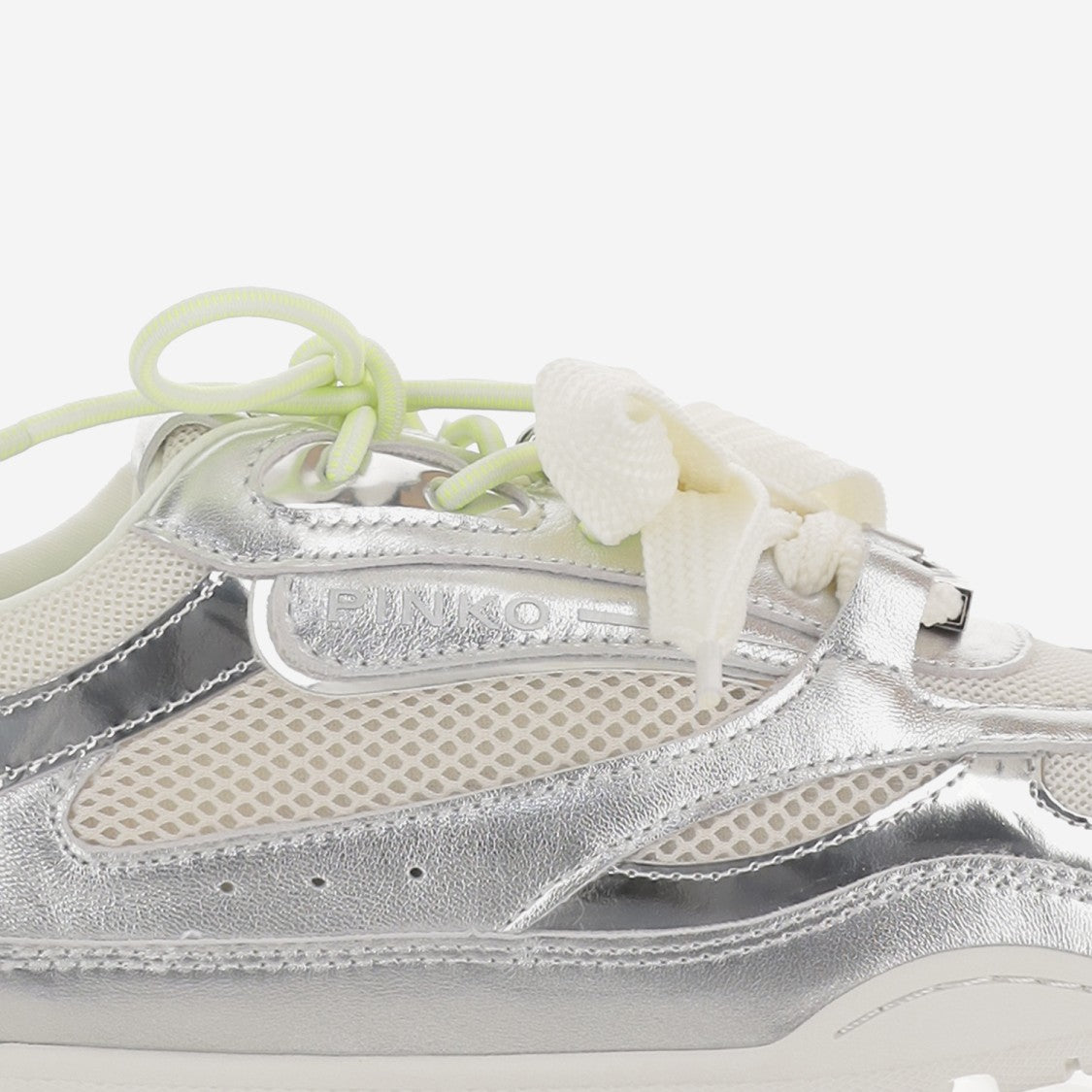 Pinko Metallic Leather Blend Sneakers