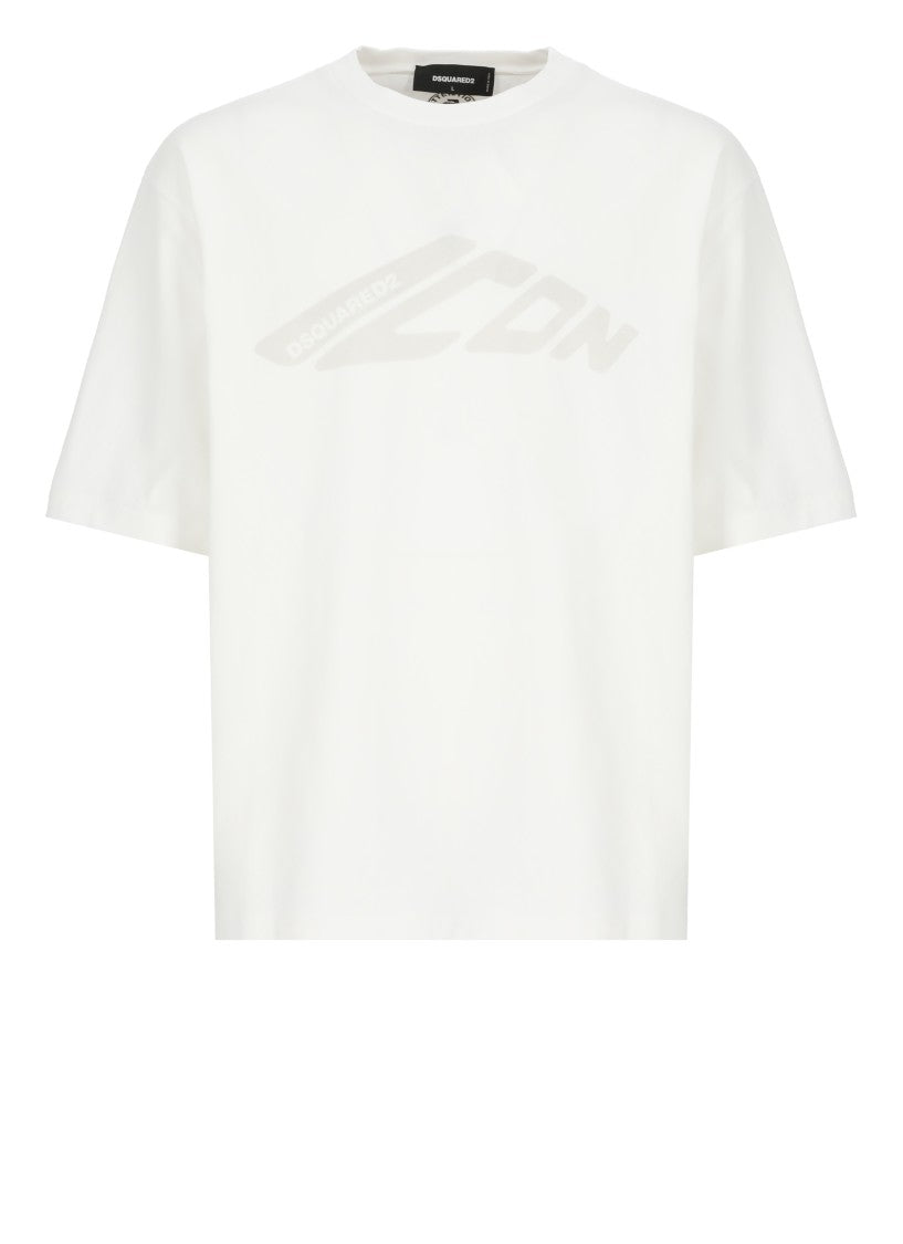 Dsquared2 Classic Round Neck Cotton T-Shirt With Contrasting Logo Print