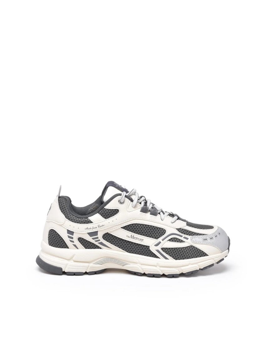 The Mercer Brand White-Grey Leather Sneakers