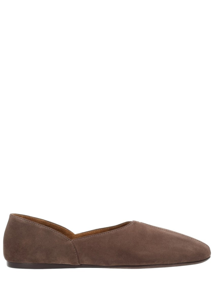 Khaite Brown Pointed Calf Leather Flats