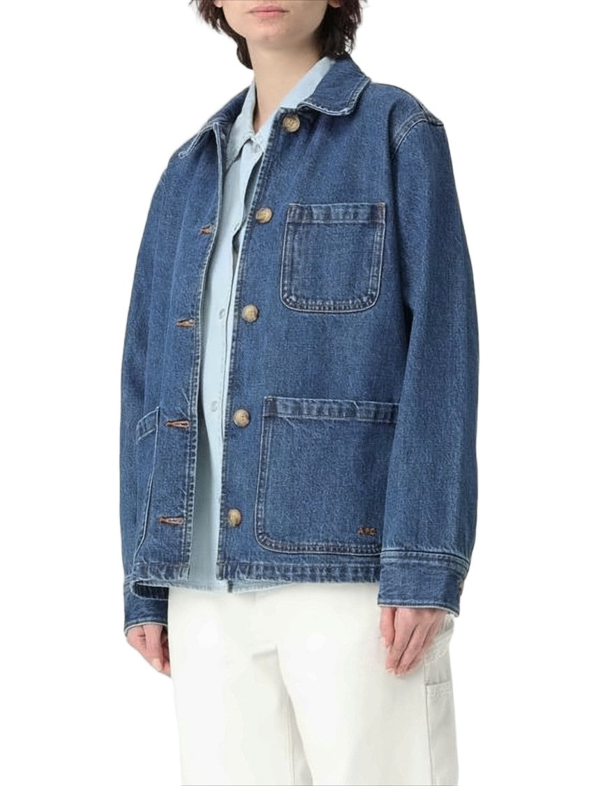 A.P.C. Classic Straight-Cut Denim Jacket With Button-Up Front