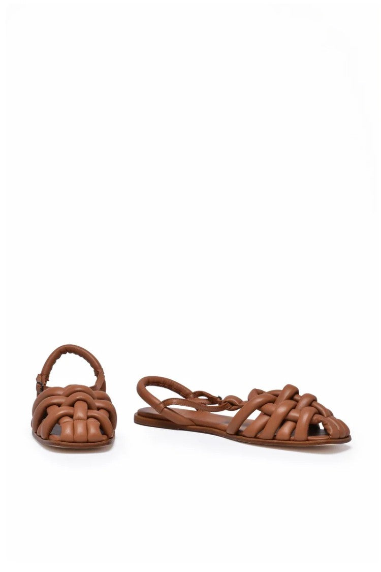 Hereu Flat Leather Sandals - Brown
