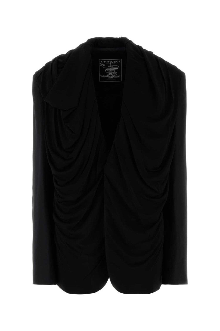 Y/Project Black Stretch Twill Oversize Blazer