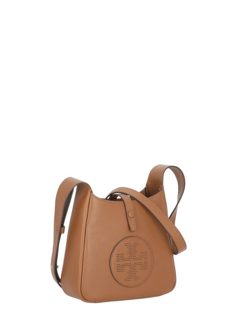 Tory Burch Brown Structured Adjustable Strap Leather Shoulder Bag