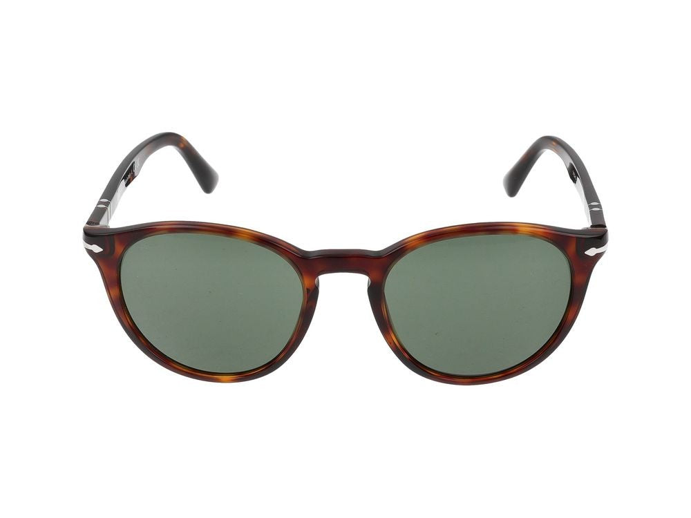 Persol Round Tortoiseshell Acetate Sunglasses With Silver Accents