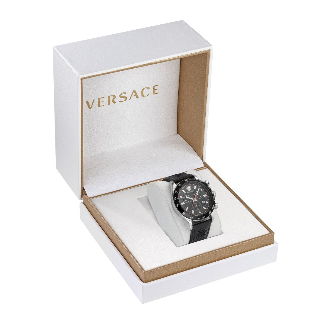 Versace Chronograph Hellenyium Ve2u00122 With Tachymeter Bezel And Luminous Details