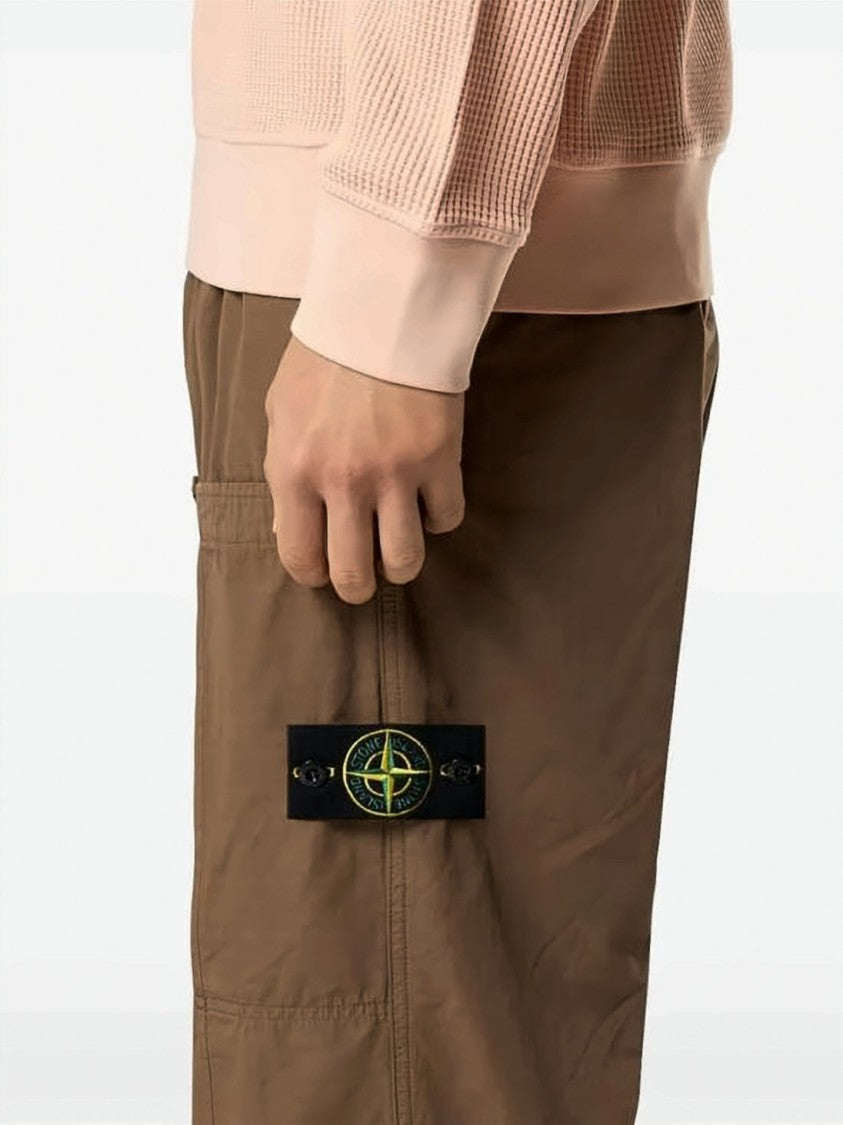 Stone Island Straight Brown Pants With Utility Pockets