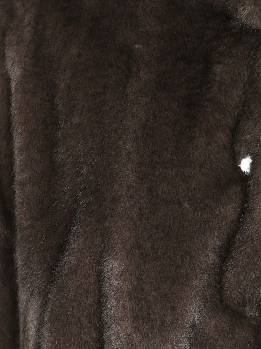 Max Mara Brown Wkdanemone Cropped Plush Jacket