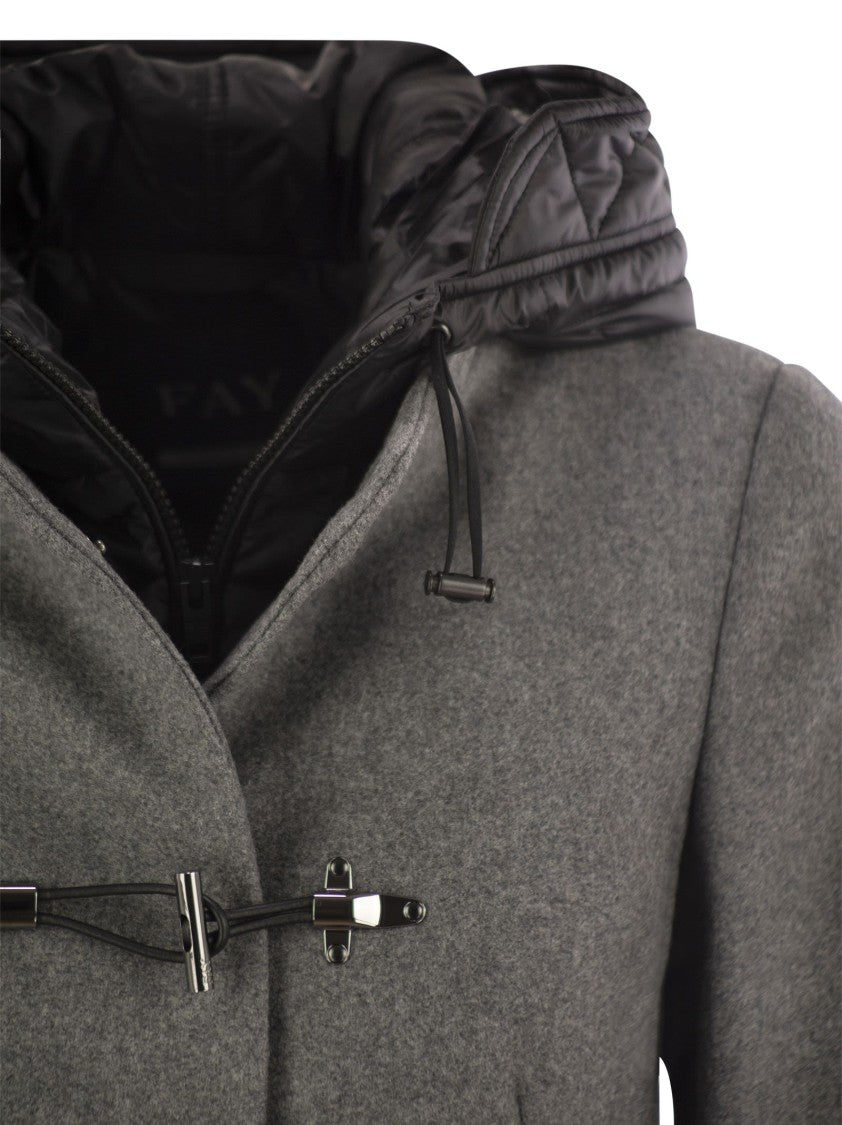 Fay Toggle Coat In Wool Cloth