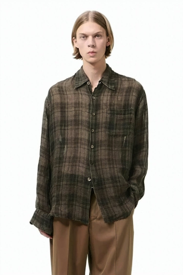 Our Legacy Relaxed Fit Long-Sleeve Linen Shirt With Classic Collar