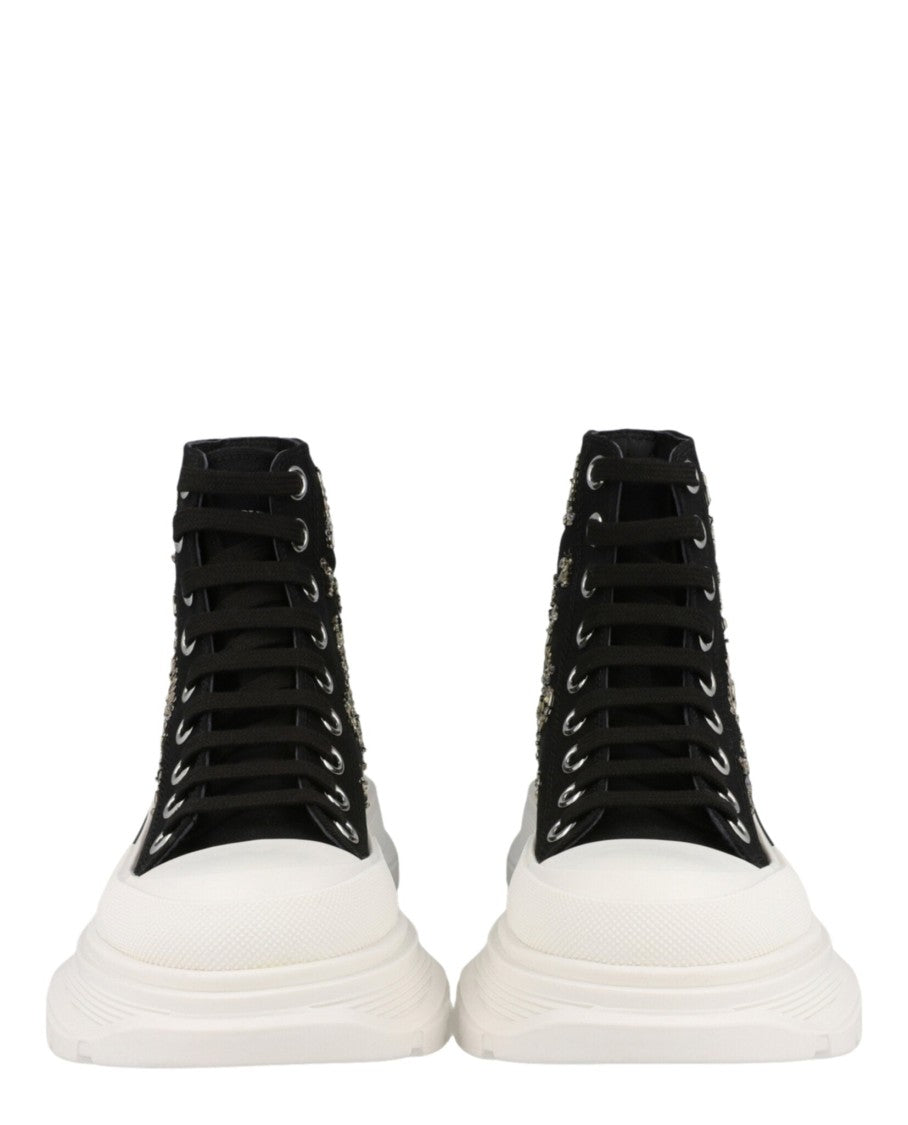 Alexander Mcqueen Crystal Embellished Tread Slick Boots