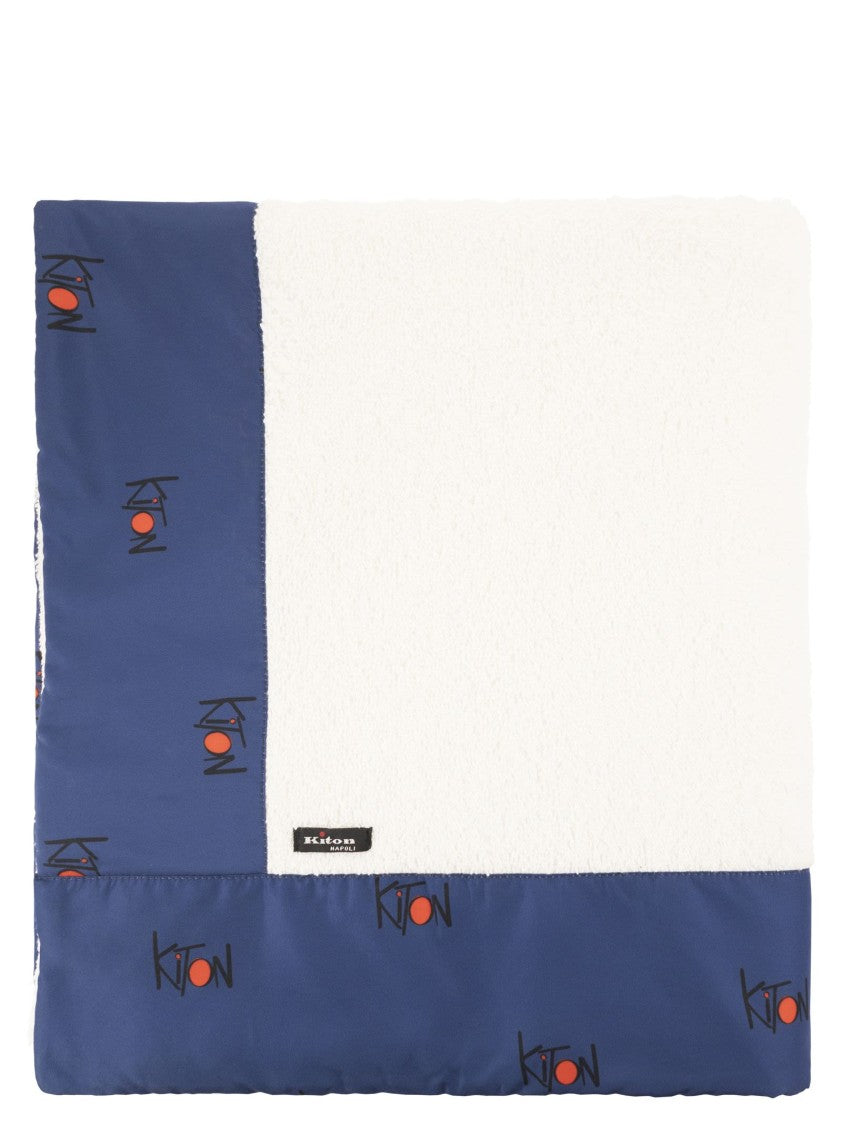Kiton Terry Beach Towel With Logo Border