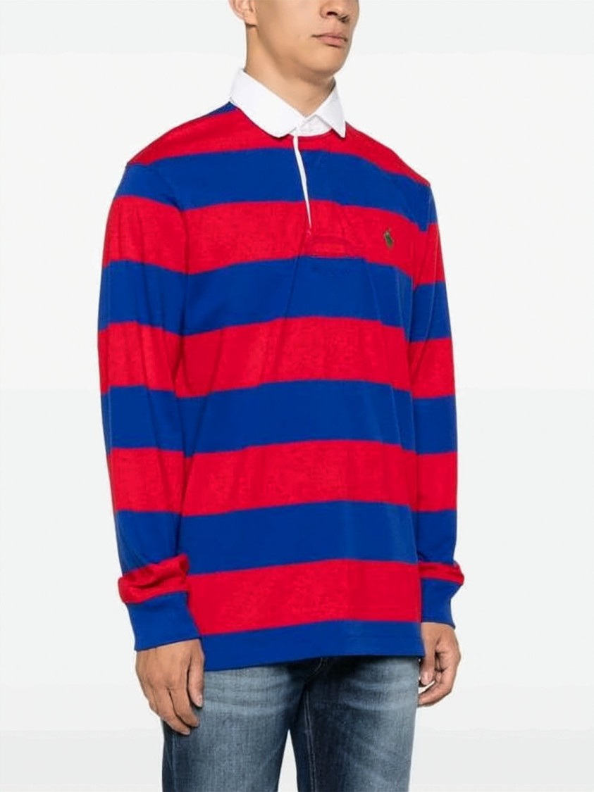 Polo Ralph Lauren Iconic Rugby Shirt With Bold Stripes And Contrast Collar