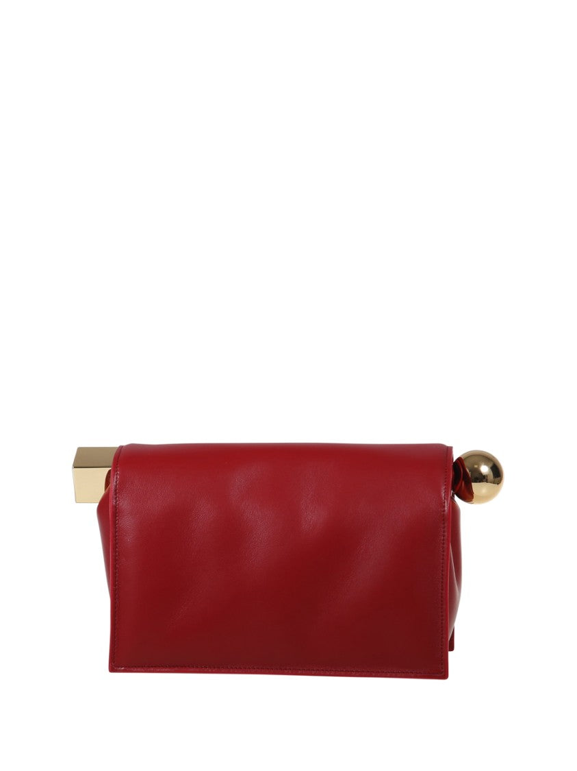 Jacquemus Rectangular Clutch In Deep Red Lamb Leather