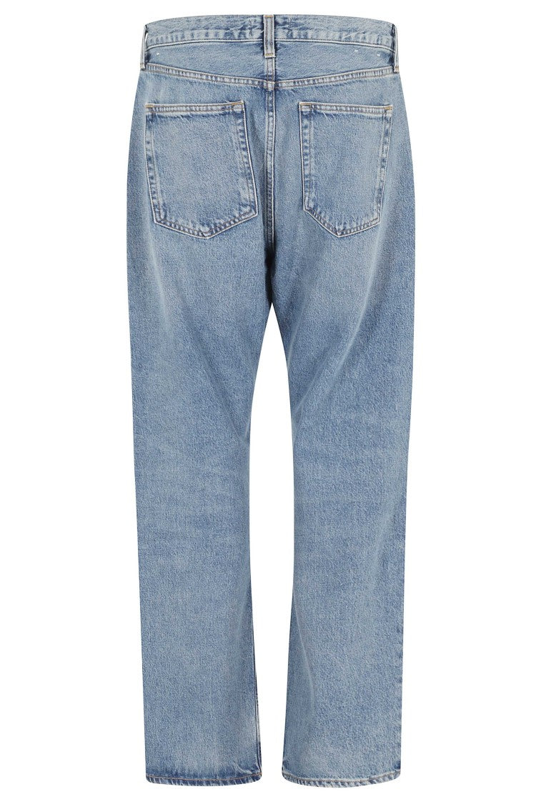 Agolde Indigo Magnus Button-Fly Cotton Straight-Leg Jeans