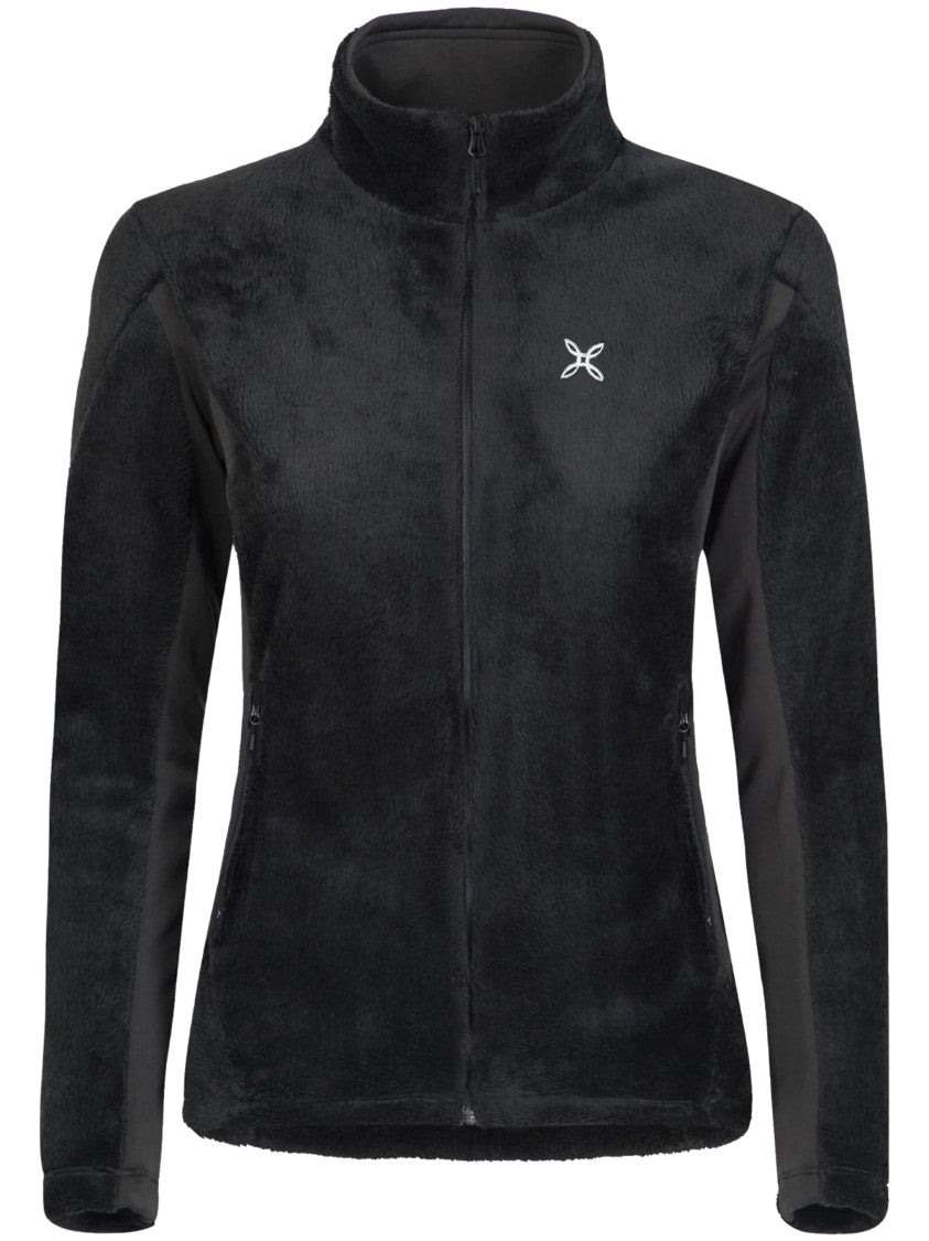 Montura High-Collared Fitted Jacket With Plush Texture And Zippered Pockets