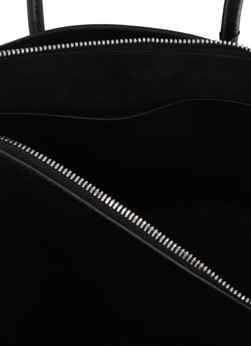 The Attico Leather Shoulder Bag With Dual Handles And Zip Closure