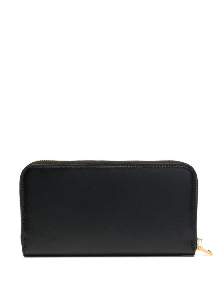 Tom Ford Black Calf Leather Wallet With Gold-Tone Clasp