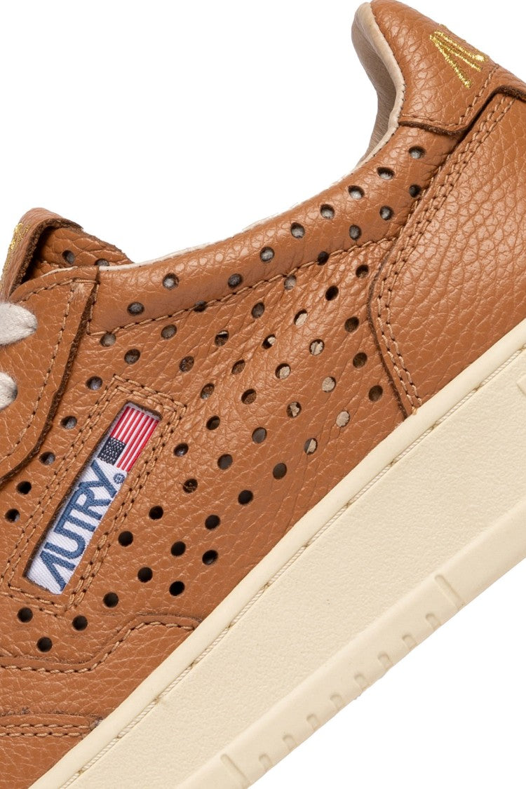 Autry Tobacco Medalist Perforated Leather Sneakers