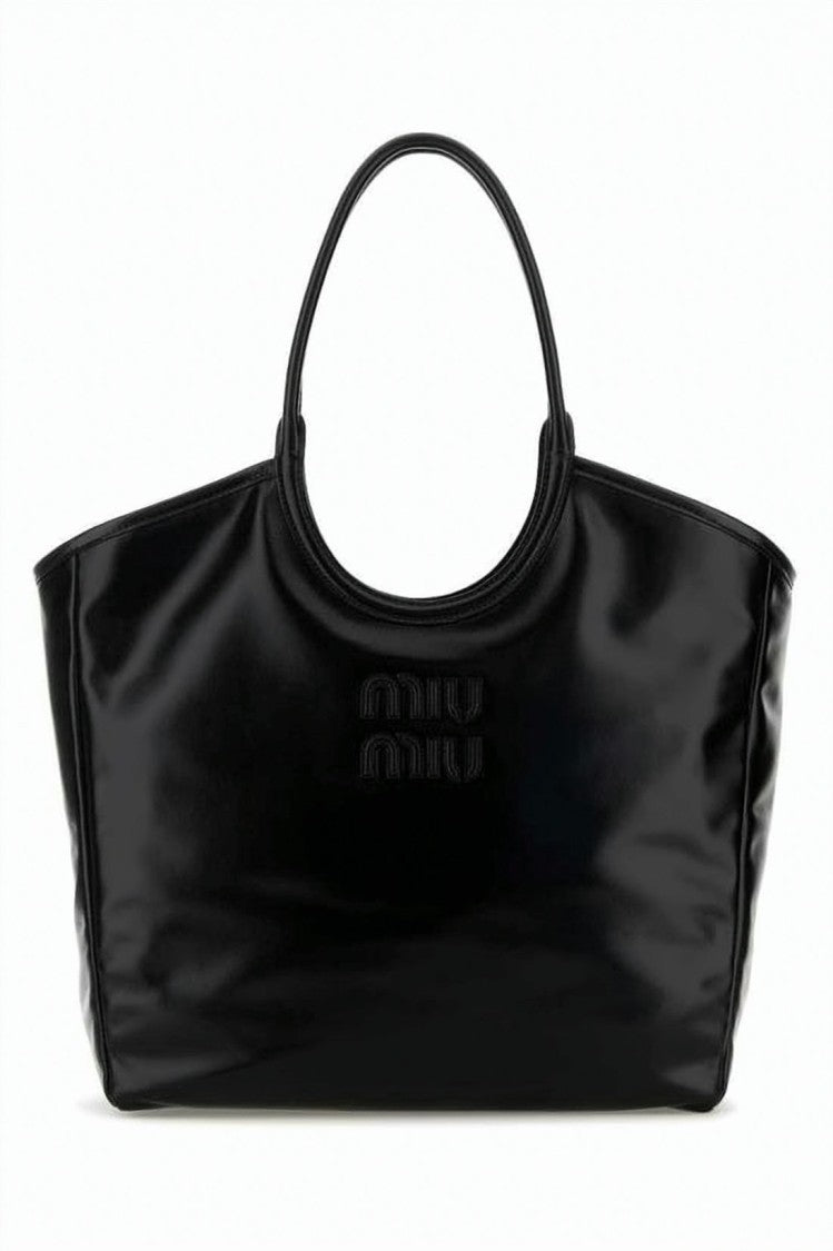 Miu Miu Smooth Calf Leather Shoulder Bag With Glossy Finish