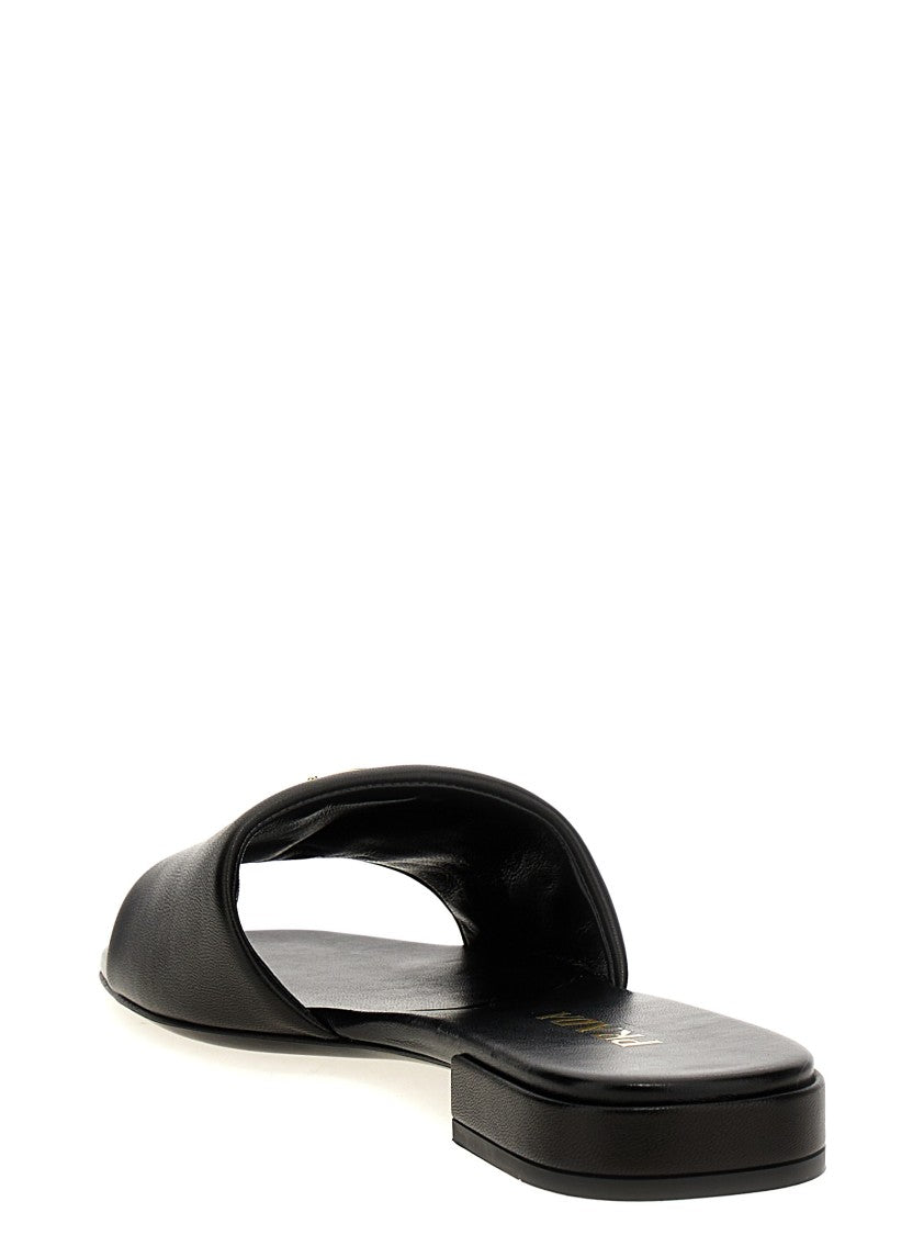 Prada Logo Leather Sandals